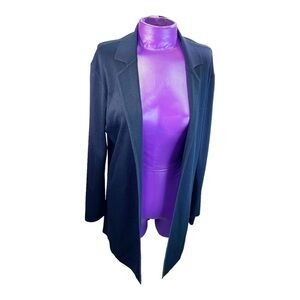 Plein Air acrylic black collared open cardigan XS
